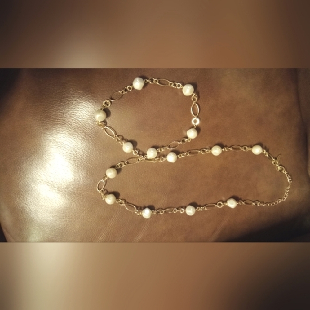 Vintage Mary Kay faux pearl chain necklace